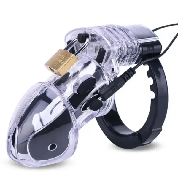 Khóa dương vật trong suốt kèm kích điện EC-009 Pro