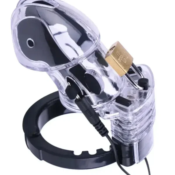 Khóa dương vật trong suốt kèm kích điện EC-009 Pro