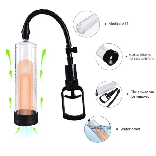 Máy tập tăng kích thước dương vật kéo tay Men Pump