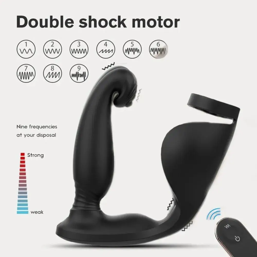 [Remote] Plug rung kèm massge trứng dái S-hande Bs06