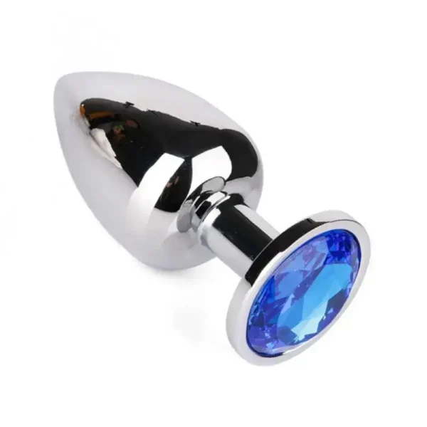 Plug inox trắng chuôi tròn đính đá