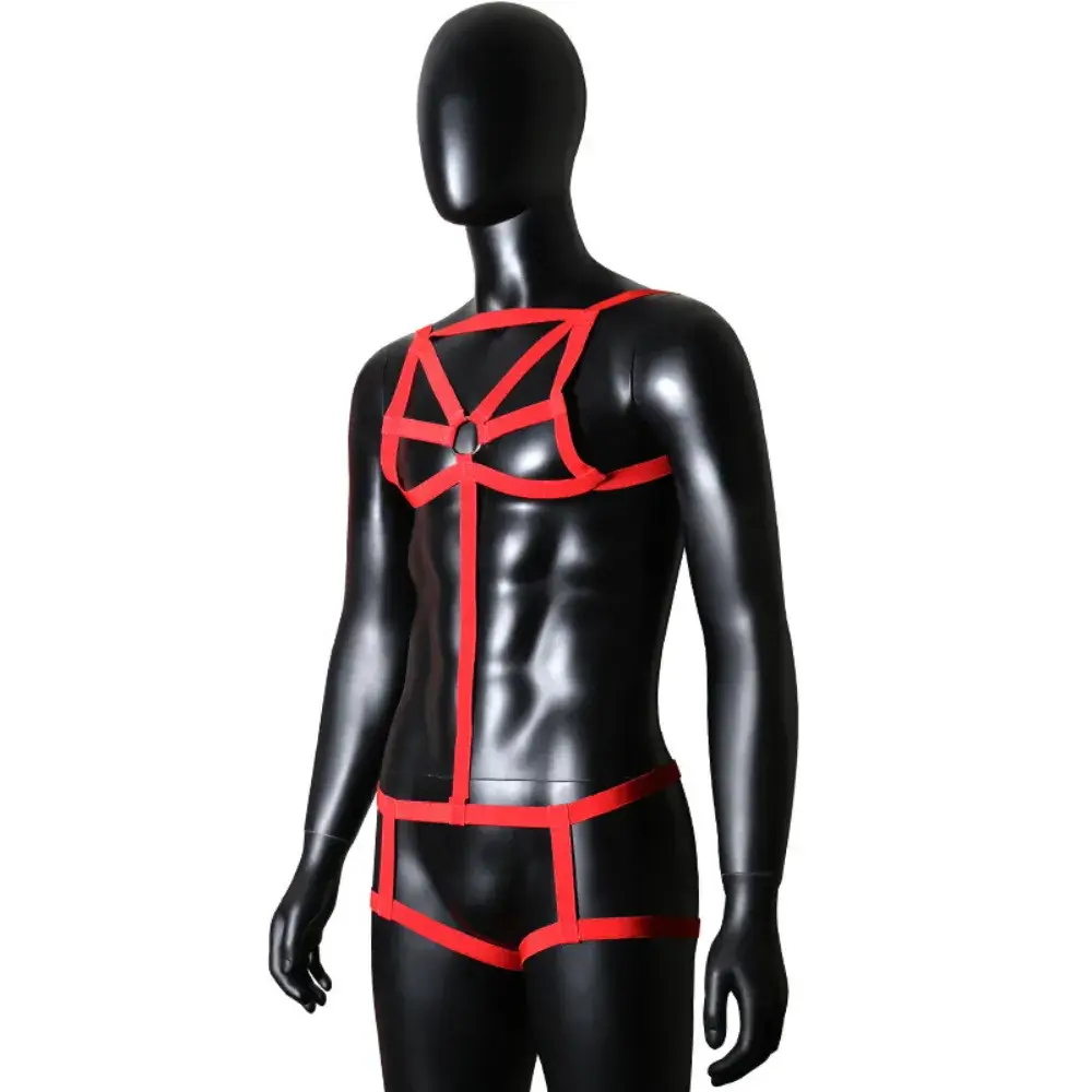 BỘ DÂY ĐEO BODY NAM BDSM MÀU ĐỎ - Ảnh 2