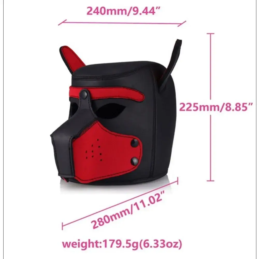 MẶT NẠ ĐẦU CHÓ COSPLAY ĐỎ ĐEN - Ảnh 2