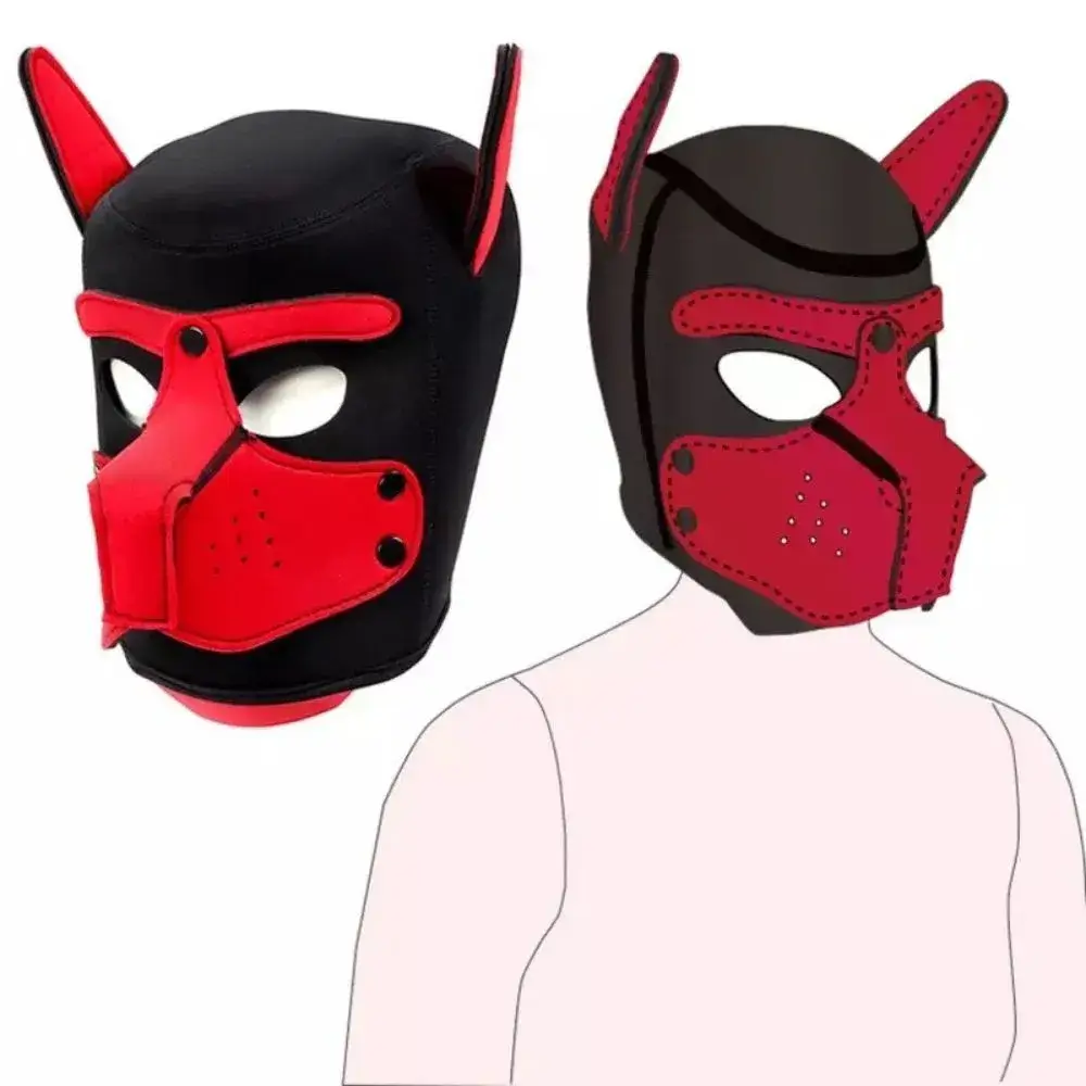 MẶT NẠ ĐẦU CHÓ COSPLAY ĐỎ ĐEN - Ảnh 3