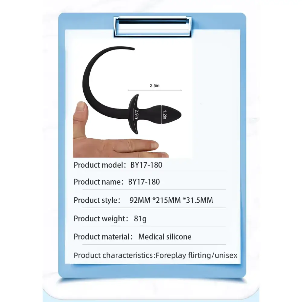 NÚT NHÉT ĐUÔI THÚ SILICONE MỀM DẺO – MẪU ĐUÔI DÀI MÀU ĐEN - Ảnh 3