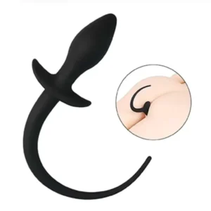 NÚT NHÉT ĐUÔI THÚ SILICONE MỀM DẺO – MẪU ĐUÔI DÀI MÀU ĐEN