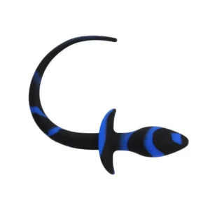 NÚT NHÉT ĐUÔI THÚ SILICONE MỀM DẺO – MẪU ĐUÔI DÀI MÀU XANH ĐEN