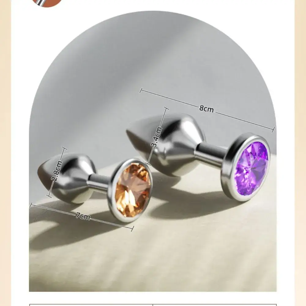 PLUG INOX TRẮNG CHUÔI TRÒN ĐÍNH ĐÁ - SIZE S (2.8CM X 7CM) - Ảnh 2