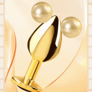 PLUG INOX VÀNG CHUÔI TRÒN ĐÍNH ĐÁ ĐỎ - SIZE M (3.4CM X 8CM)