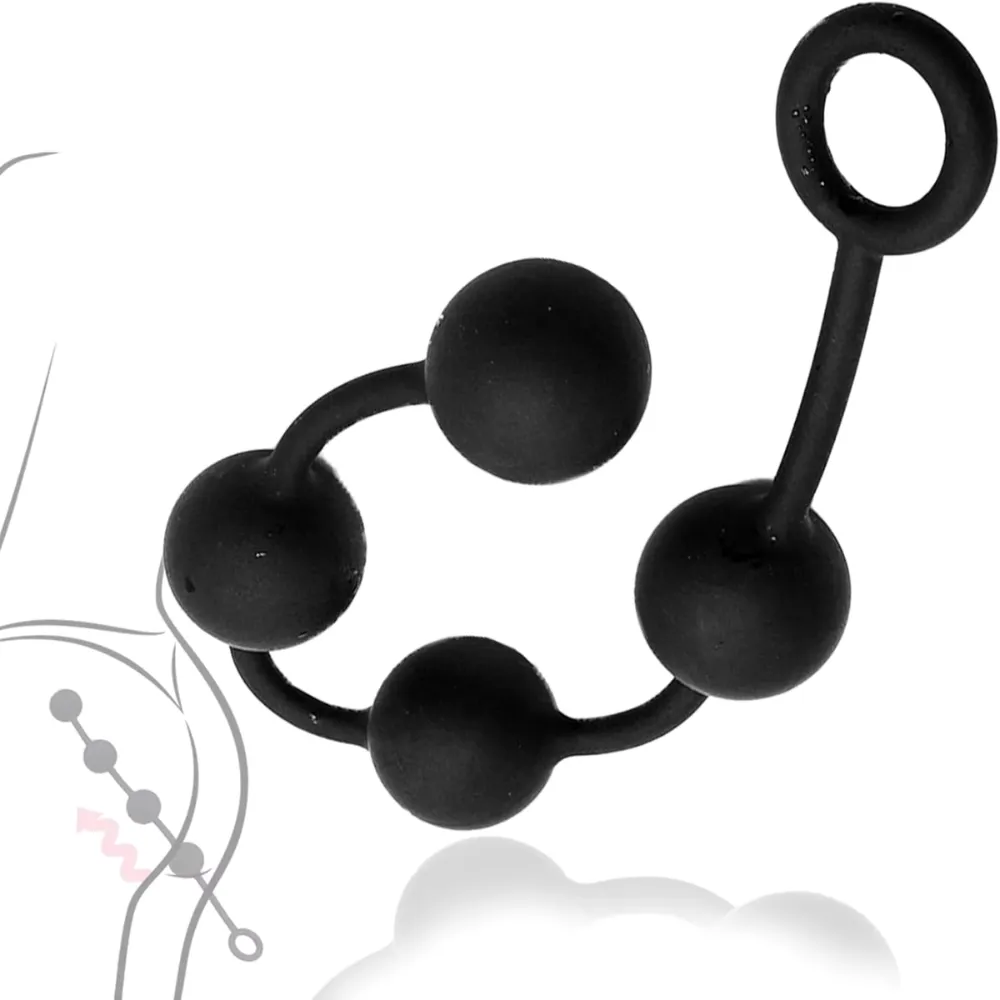 CHUỖI 4 BI SILICON ĐEN C437 - SIZE L (49CM | BI 5CM) - Ảnh 5