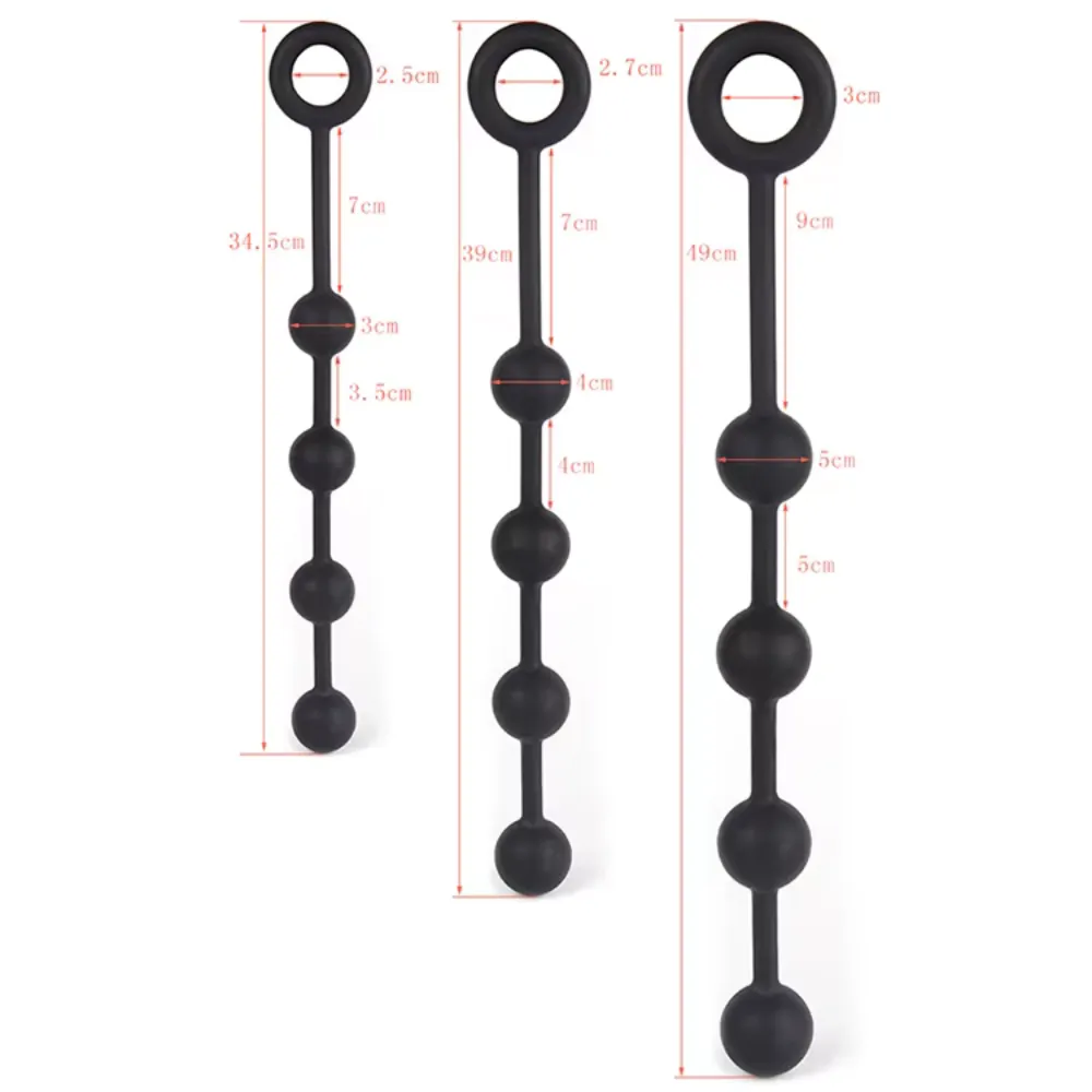 CHUỖI 4 BI SILICON ĐEN C437 - SIZE L (49CM | BI 5CM) - Ảnh 3