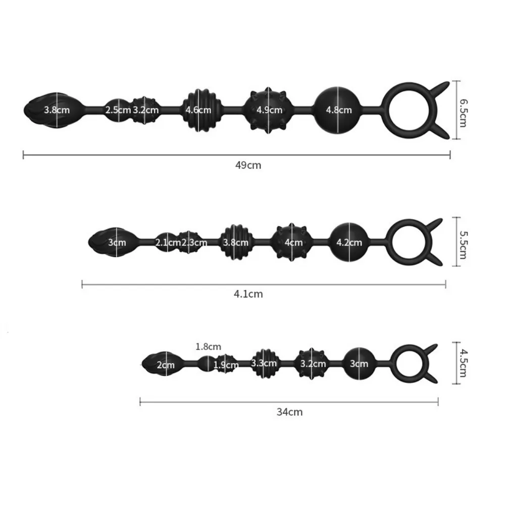 CHUỖI BI SILICON ĐA HOA VĂN C565 – SIZE L (49CM | BI 3.2–4.9CM) - Ảnh 2