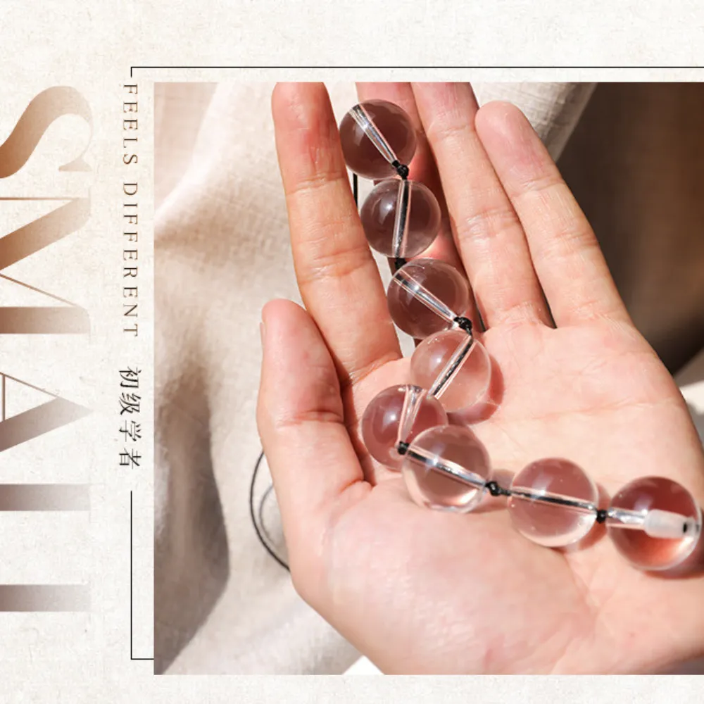 CHUỖI HẠT THỦY TINH TRONG SUỐT SIZE M (2.0CM – DÀI 18.5CM)